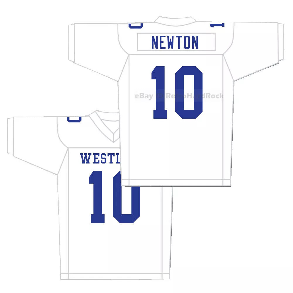 Throwback Cam Newton #10 High School Football Jersey Stitched Custom Name White gallery