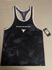 Under Armour Project Rock Mesh Printed Tank Black/Steel/White Men S Small NWT