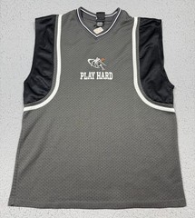 VTG AND1 Tank Top Mens XL Gray Sleeveless Play Hard 4 Mesh Basketball Jersey