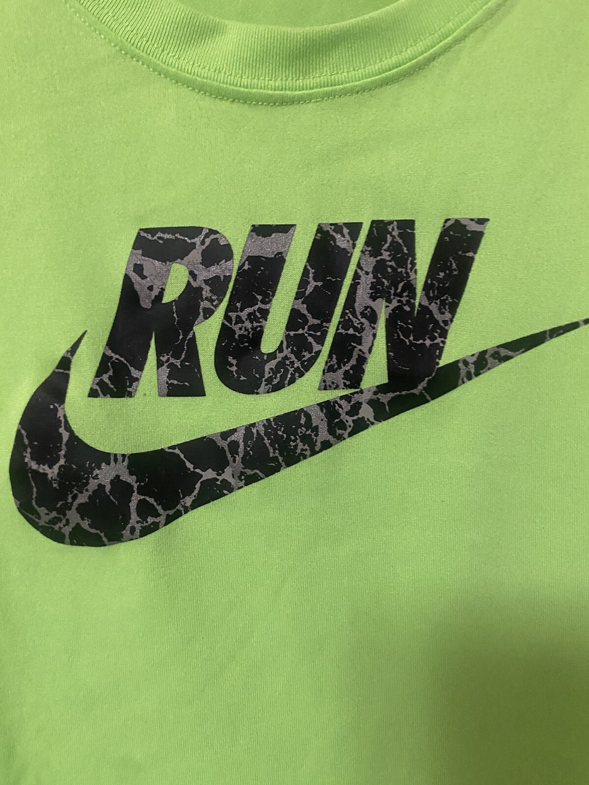 NIKE DRI FIT Tshirt Size Large With Blue Swoosh On Front And Left Sleeve gallery
