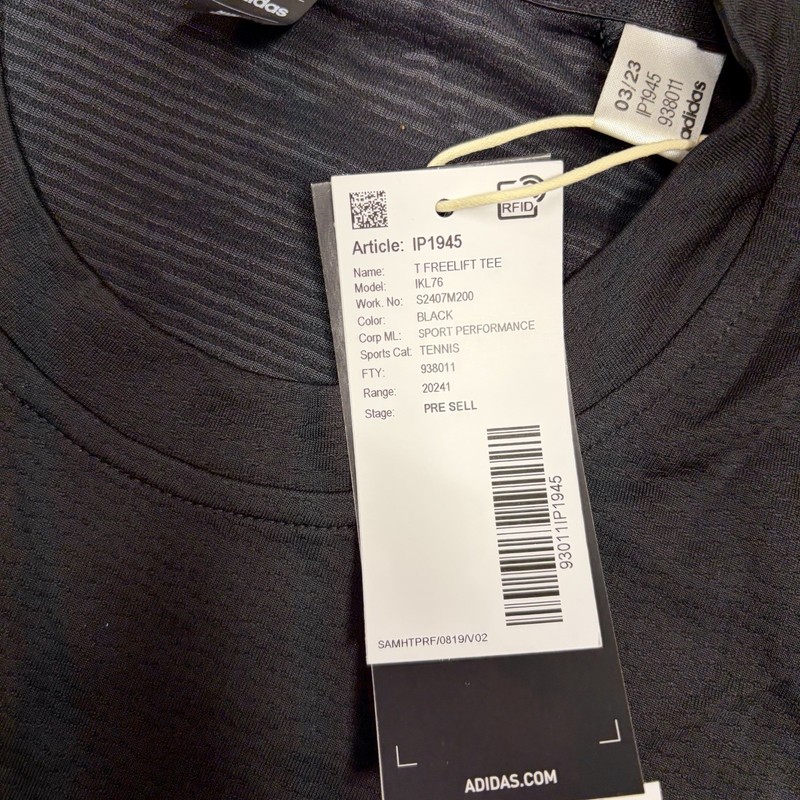 Adidas Freelift Tennis T-Shirt Men's Size Medium Black Aeroready AirChill IP1945 gallery