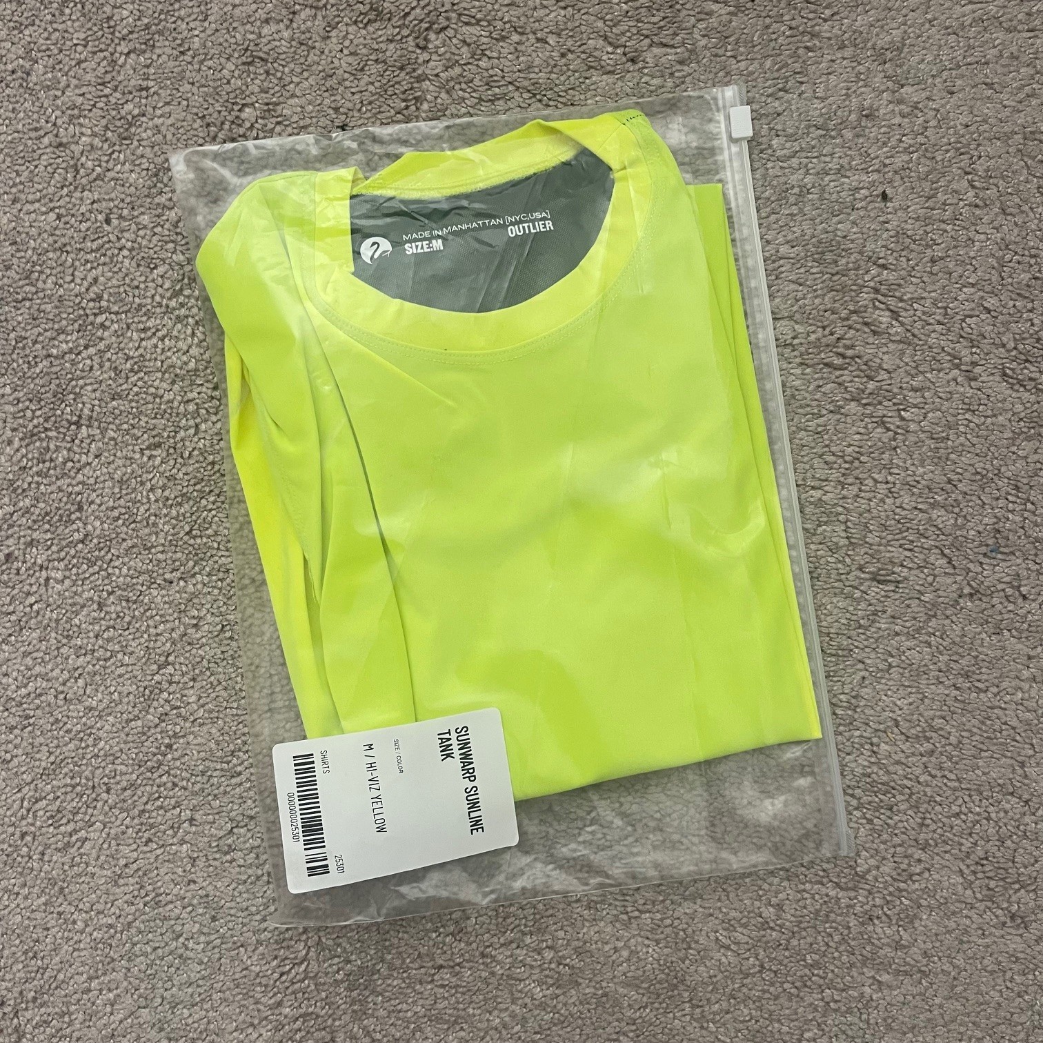 OUTLIER Experiment 531 Sunwarp Sunline Tank Hi-Viz Yellow Size Medium $190 NEW gallery