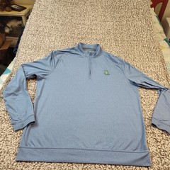 Johnnie – O Mens Large Blue FA 1/4 Zipper Long Sleeve Golf Pullover Polo
