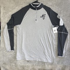 New Era Black & Gray Long Sleeve 1/4 Zip Pullover Men’s Size M New With Tags