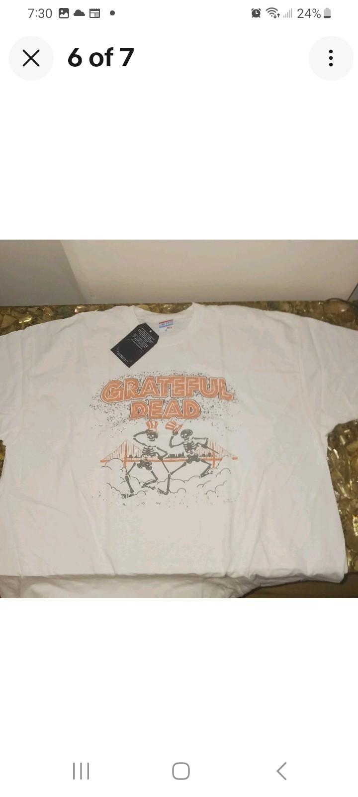 Junk Food Mens Grateful Dead Graphic T-Shirt, White, Medium 1989 Tour Dates Htf gallery