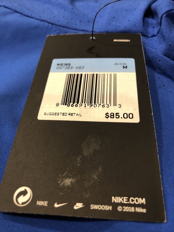 Nike MLB Baseball Jacket Short Sleeve Team Blue Mens Medium 897383 NEW gallery
