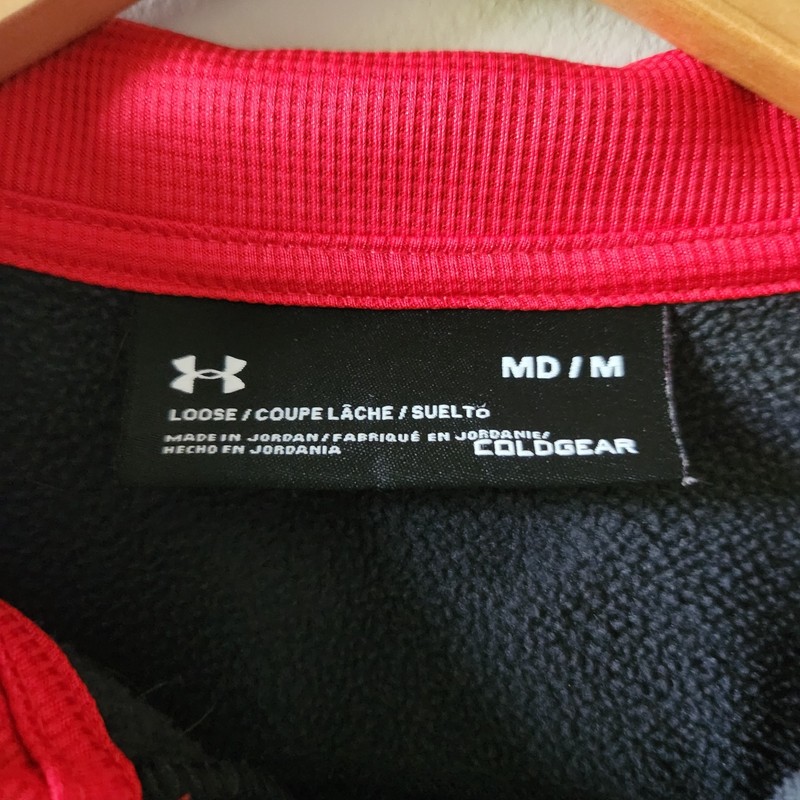 Under Armour ColdGear 1/4 Zip Mock Loose Fit Black/Red Men's XL new with tags gallery