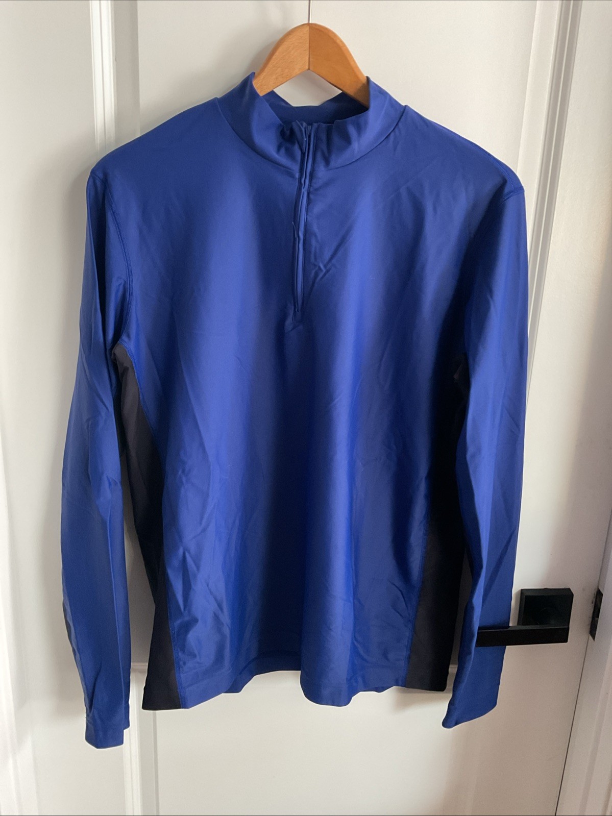 Lands' End - 1/4 Zip Mock Neck Pullover Shirt - Blue - Men’s Size Large gallery