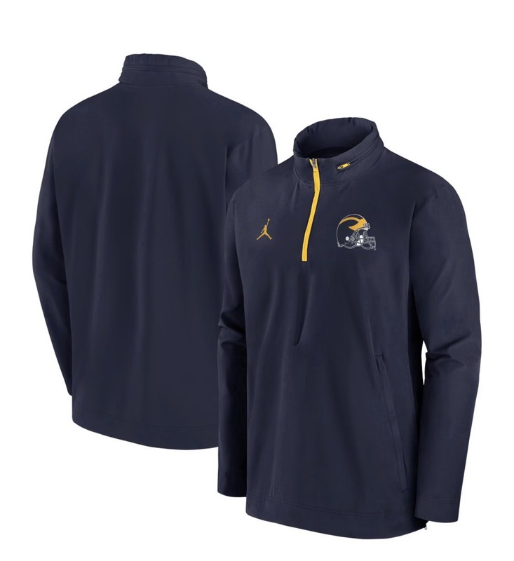 Men’s XL Jordan Brand Michigan Wolverines Sideline Coaches 1/4 Zip Jacket gallery