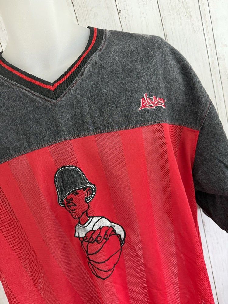 Men’s Eljay Jersey Red And Black Y2K Size L Vintage