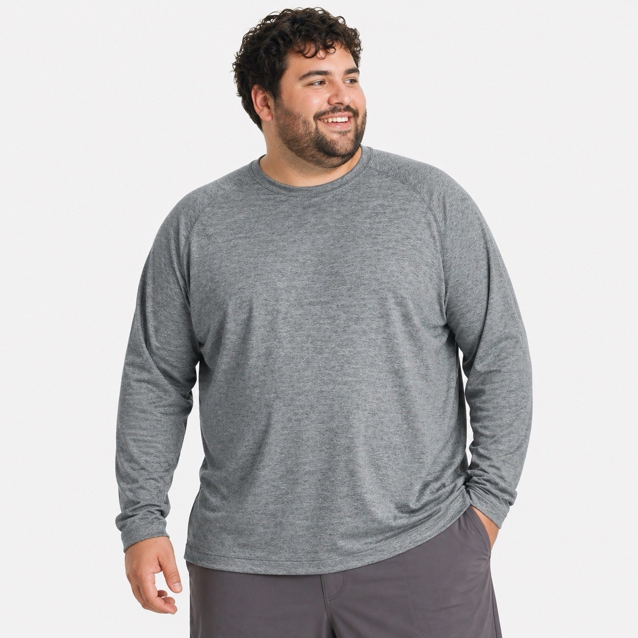 All In Motion Men's Long Sleeve Tee Heathered Gray Size XXL gallery