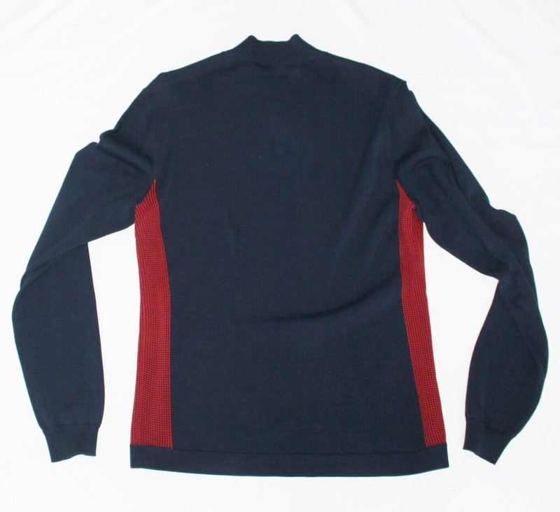 DONRAD DUNCAN Knit Quarter Zip Pullover Navy Blue Red Men's MEDIUM M EFM gallery