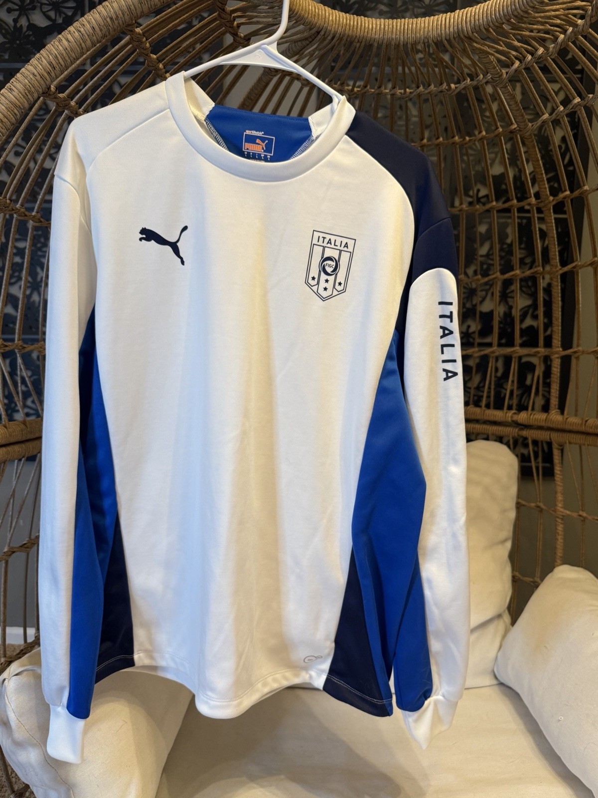 Puma Italia FIGC Dry Cell White Blue Italy National Team Long Sleeve Men's Large gallery