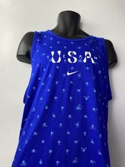 Nike USA Club Tank Top All Over Print Blue FN0879-417 Mens Size XL