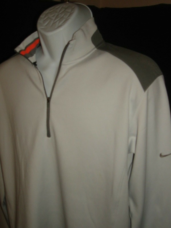 Mens Nike Golf Tour Performance 2-Tone Gray Poly L/S 1/2 Zip Pullover Sz. M gallery