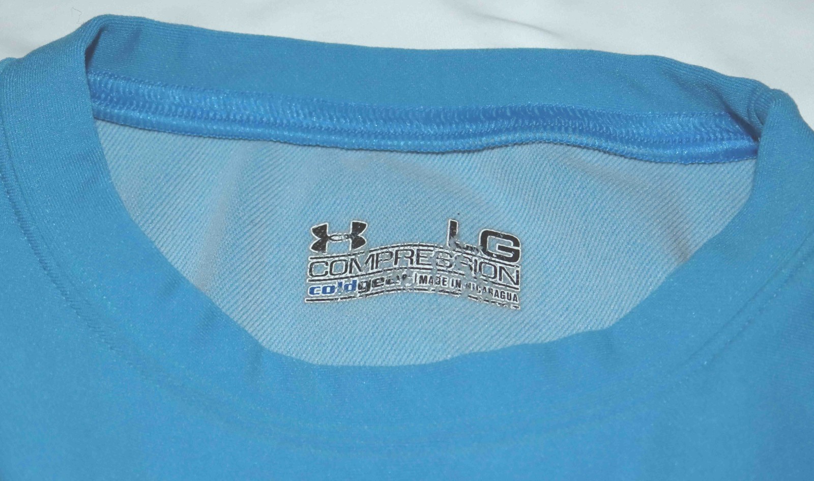 Under Armour ColdGear Light Blue Compression Crew Long Sleeve Shirt Mens Size L gallery