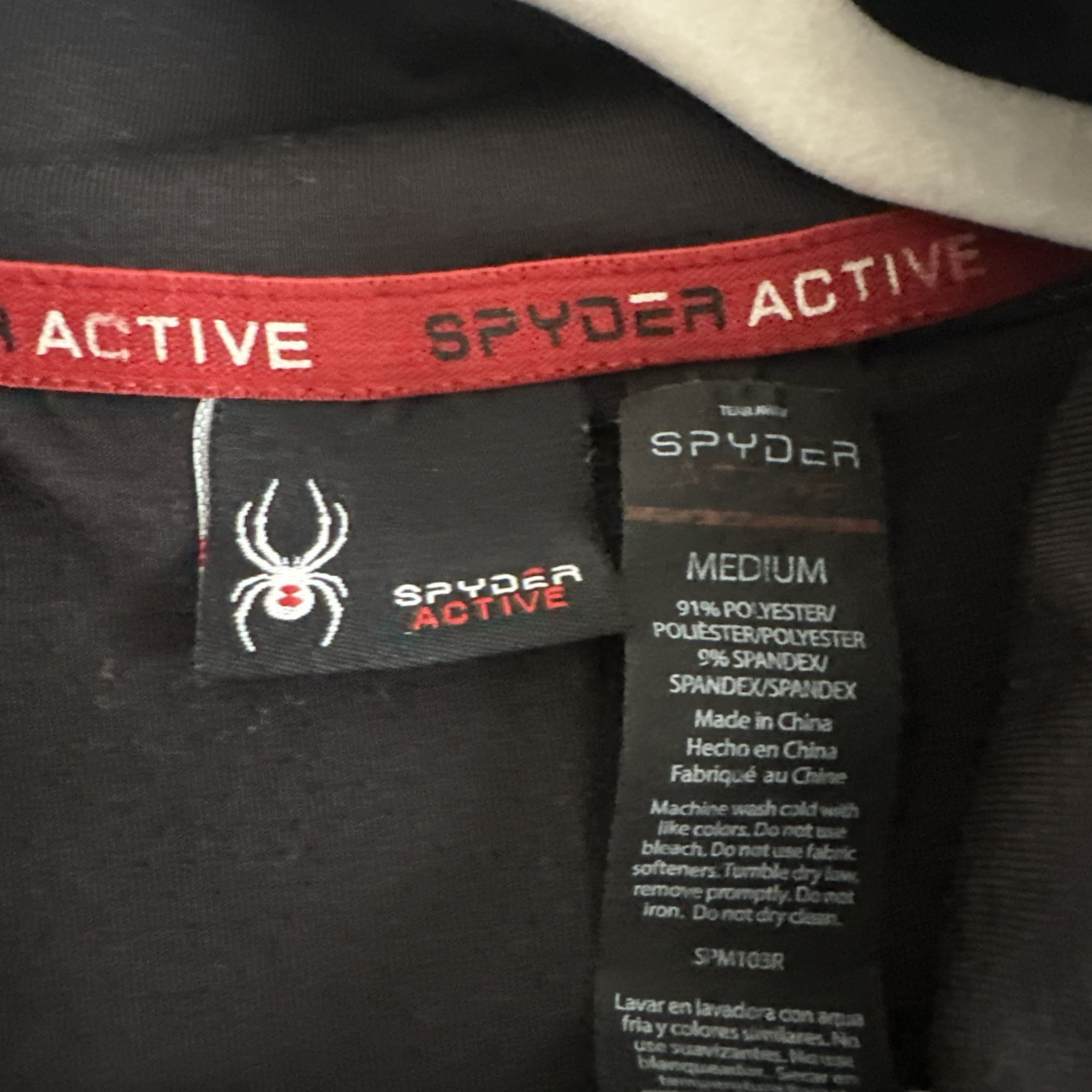 LMen's SPYDER 1/4 Zip Active Pullover Black Size Medium gallery