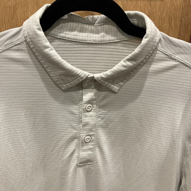 Mens Lululemon Evolution Long Sleeve Polo Shirt Very Lt Gray Med (?) See Measure gallery