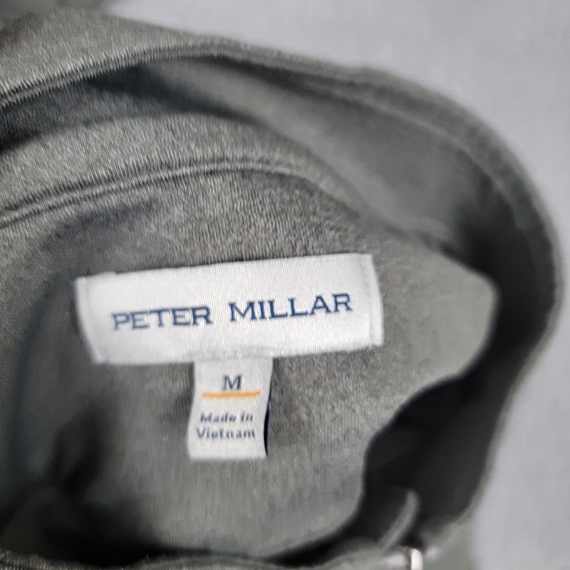 Peter Millar Pullover Mens Medium Gray Perth Melange 1/4 Zip Performance Stretch gallery