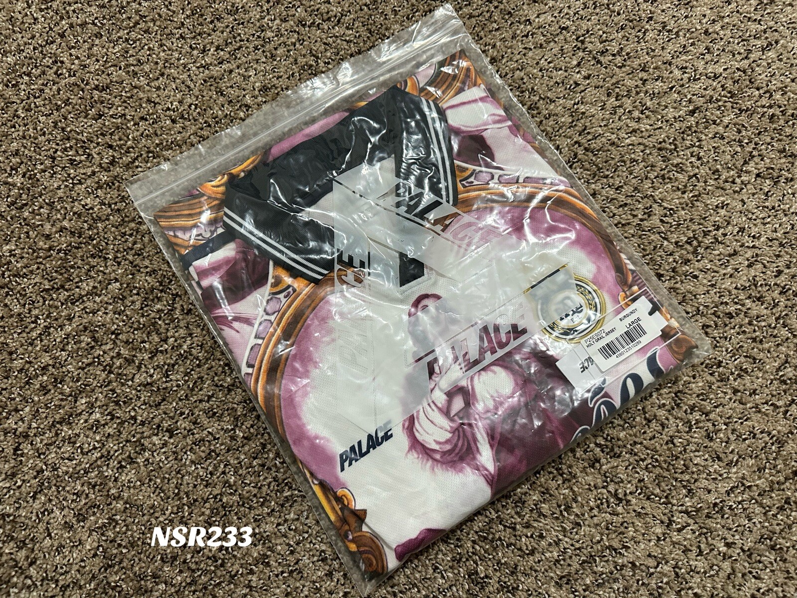PALACE SKATEBOARDS HOLY GRAIL JERSEY BURGUNDY WINTER 2023 SIZE XL NEW gallery