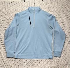 FootJoy 1/4 Zip Golf Pullover Mens Medium Blue Long Sleeve Breathable Sweater