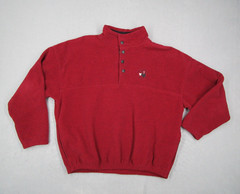 Straight Down Sweater Mens Medium Red Snap Front Fleece Palos Verdes Golf USA