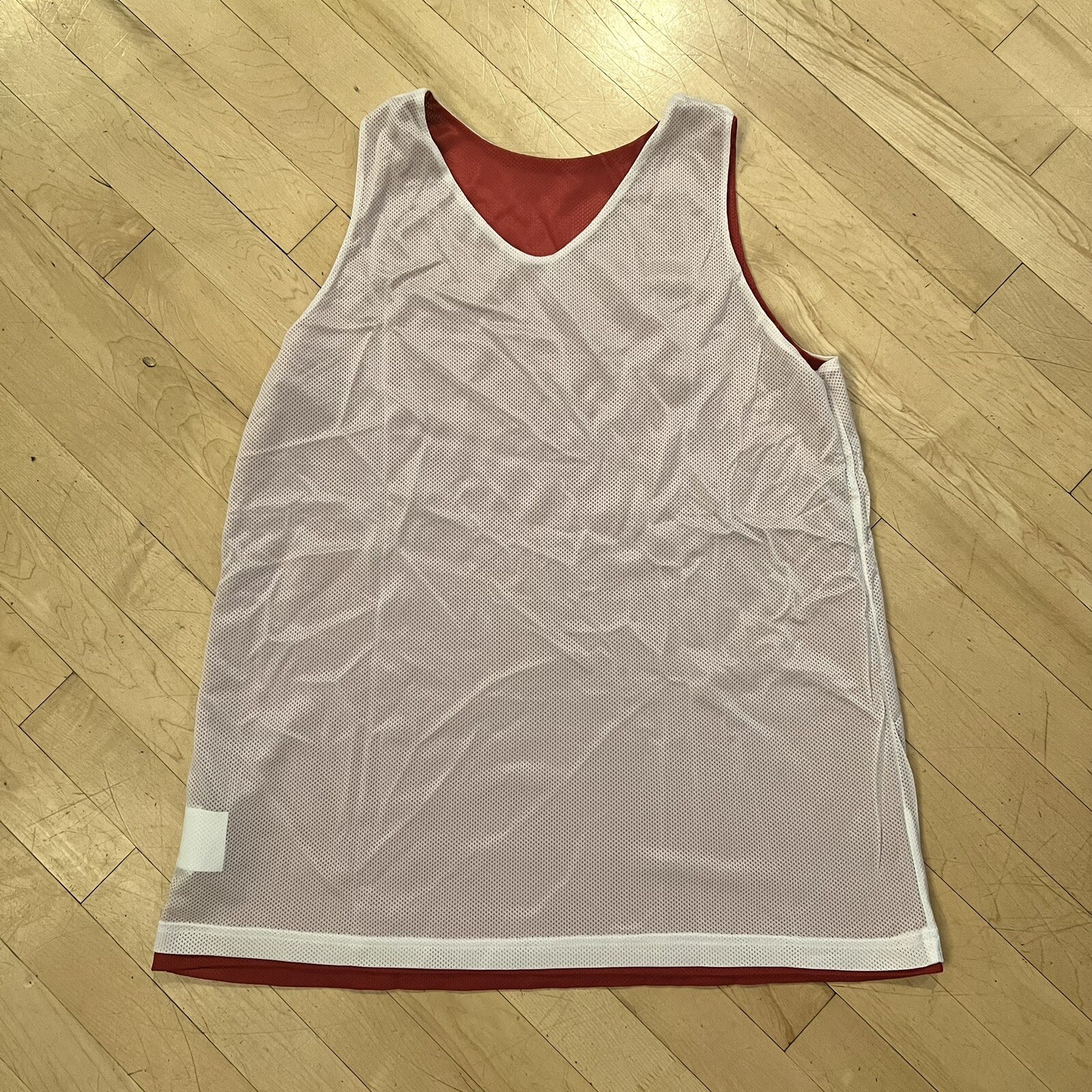 TEAMWORK Reversible Basketball Blank Team Mesh Jersey Red White Tank Men’s XL gallery