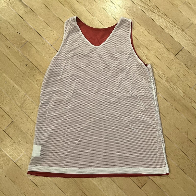 TEAMWORK Reversible Basketball Blank Team Mesh Jersey Red White Tank Men’s XL gallery