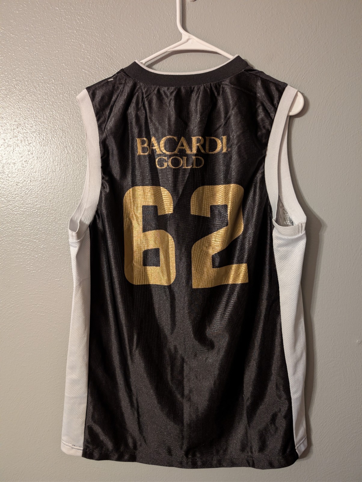 NBA Bacardi Gold Rum #62 Promotional Basketball Jersey Mens Large Black Gold gallery