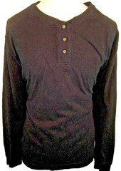 Mens Saddlebred Black Cotton Jersey Knit LS Henley Style Base Layer Shirt sz XXL