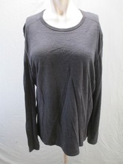 Naturwool Size L Mens Gray 100% Merino Wool Long Sleeve Base Layer Pull Over 713