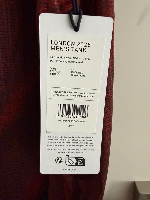 LNDR Unreleased London Marathon 2026 Men’s Singlet Medium gallery