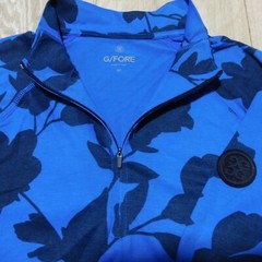 G/FORE Mens M MEDIUM PULLOVER BLUE FLORAL HAWAIIAN MOCKNECK 1/4 ZIP GOLF STRETCH