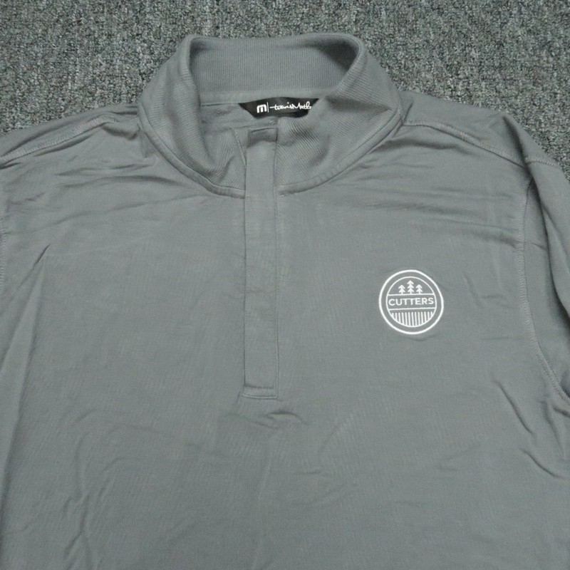 Travis Mathew Pullover Mens Large Gray Newport Quarter Zip Stretch Lightweight gallery