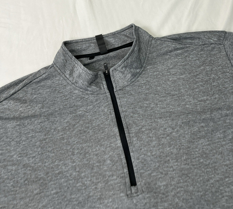 Adidas Shirt Mens 3XL Gray Breathable Stretch Quarter Zip Soccer Long Sleeve gallery