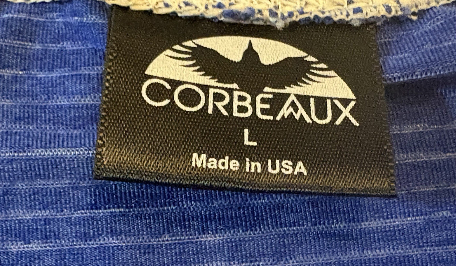 Corbeaux Men L Long Sleeve Crew Neck Striped Lightweight Polyester Pullover gallery
