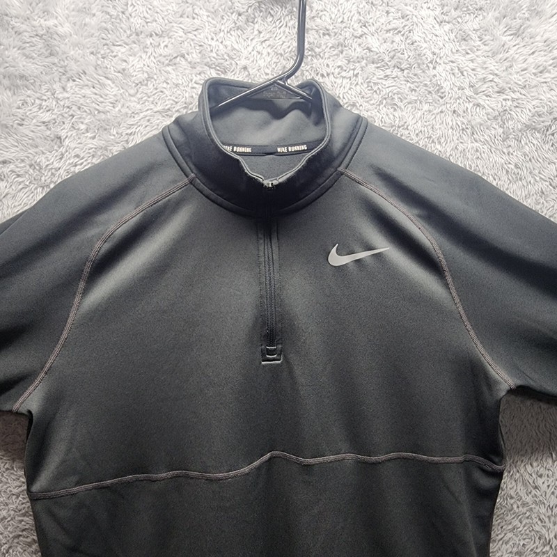 Nike Quarter Zip Pullover Mens Large Dri-Fit Cool Gray Racer Long Sleeve Running gallery