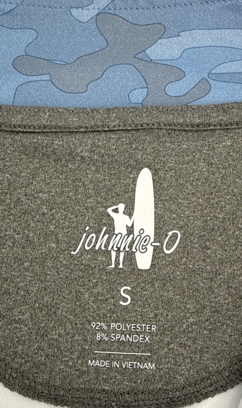 Johnnie-O Mens 1/4 Zip Pullover Small Blue Camo Golf Performance gallery