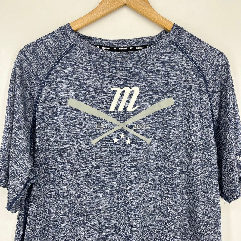 Marucci Mens Large Performance Baseball Graphic T-Shirt Navy Blue Heather gallery