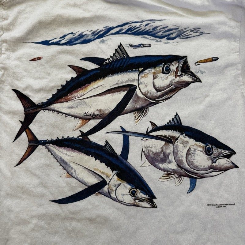 Chuck Byron Gildan Tee Shirt Mens Size SMALL Graphic Fish Fishing 2015 gallery