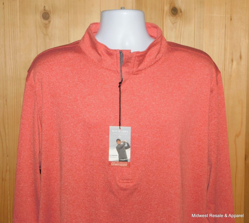 Matte Grey Hightower Half Zip Jacket Mens 2XL Scarlet Heather Golf Pullover gallery