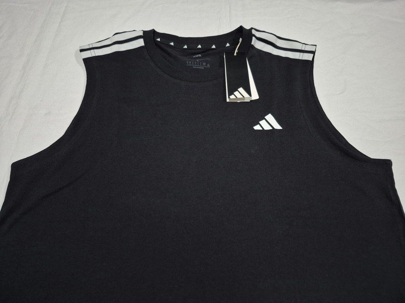 Adidas Men's 3S CO SL Black White Sports Training Tank Top KS7815 Basketball gallery