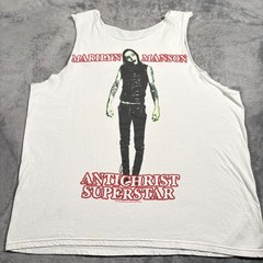 Vintage 2015 Marilyn Manson Antichrist Superstar Tank Top Mens 2XL White Graphic