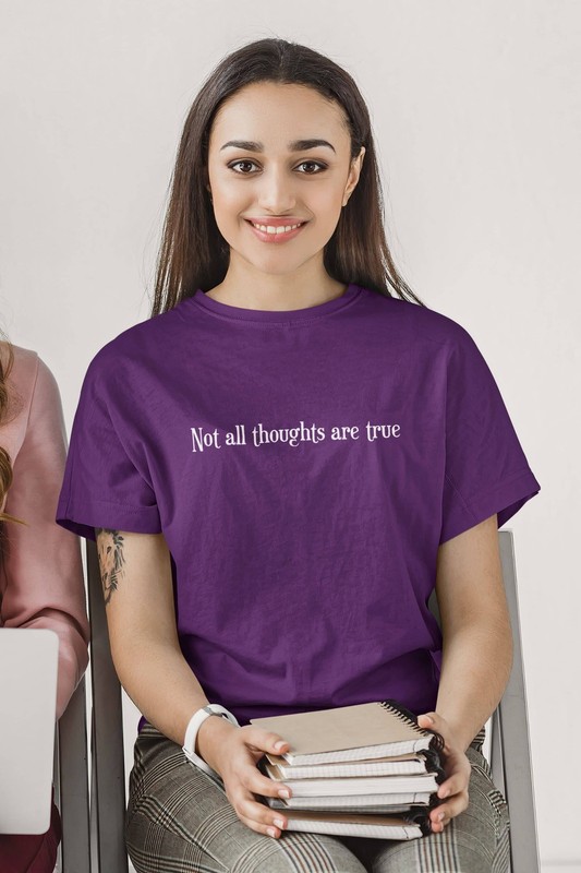 Bella & Canvas Short Sleeve Tee "Thoughts" white graphic w gallery