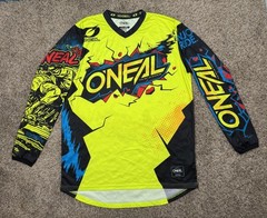 ONEAL MOTOCROSS Elem JERSEY ENJOY THE RIDE Men Sz Large Padded Yellow Villains