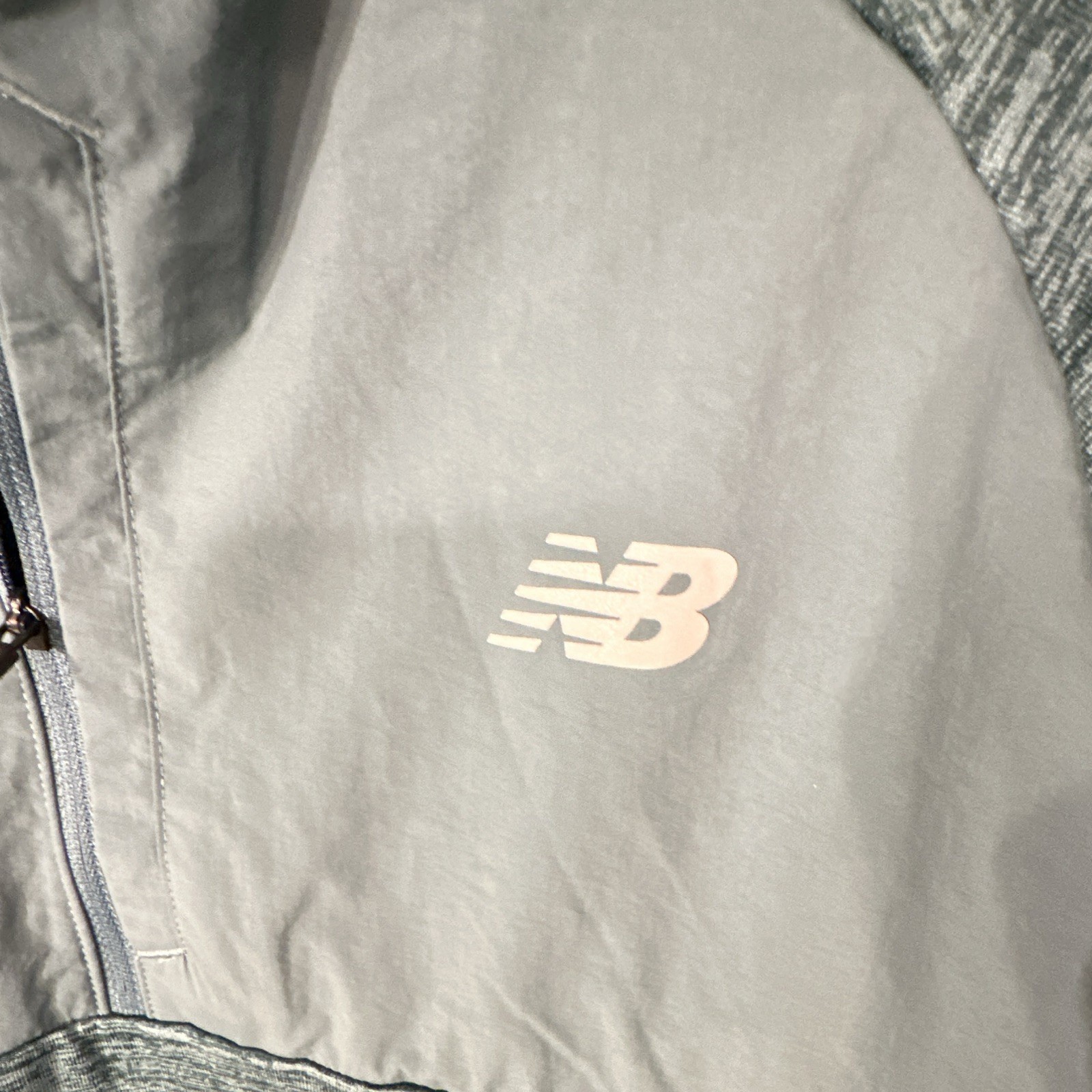 New Balance Men's S 1/4 Zip Mock Neck Long Sleeve Pullover Blue/Gray Heather-EXC gallery