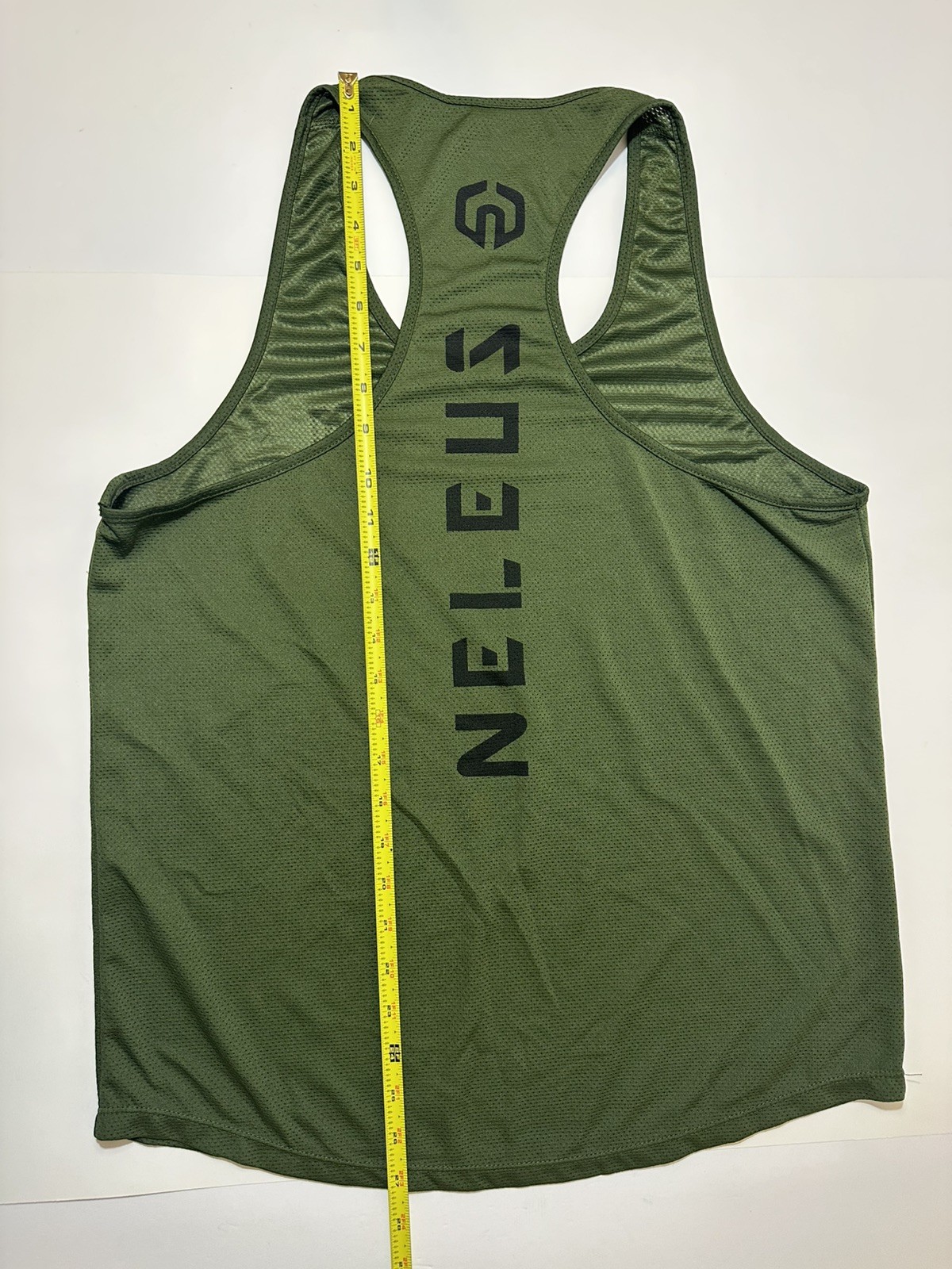 Neleus Men's Olive Green Racerback Breathable Sleeveless Tank Running Shirt L gallery