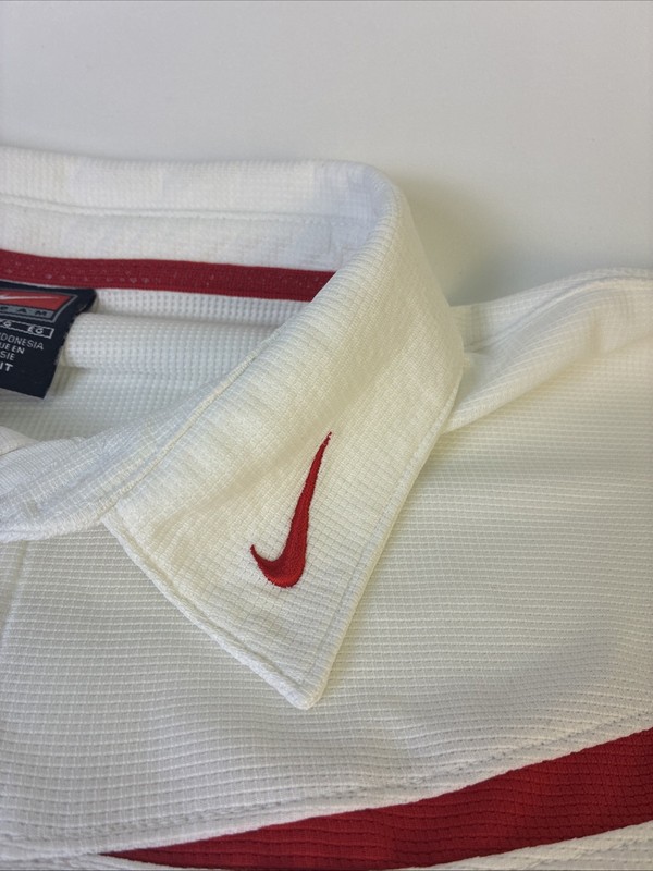 Nike White Dri Fit Men’s Golf Pro Shirt Size XL Swoosh Logo 56323 gallery