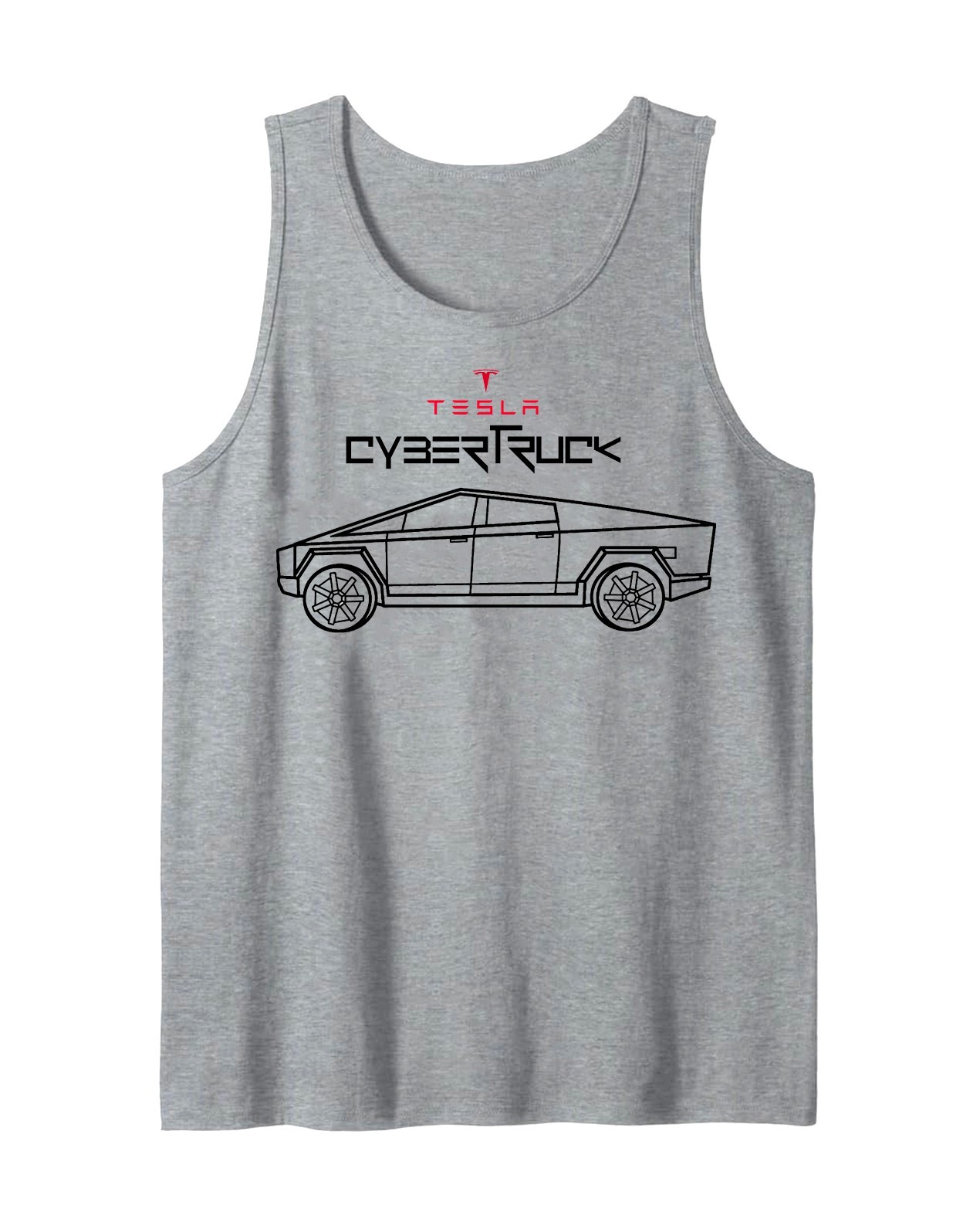Tesla Cybertruck Tank Unisex Cotton New Men's Tank Top Gray Large gallery