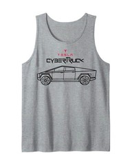 Tesla Cybertruck Tank Unisex Cotton New Men’s Tank Top Gray Large